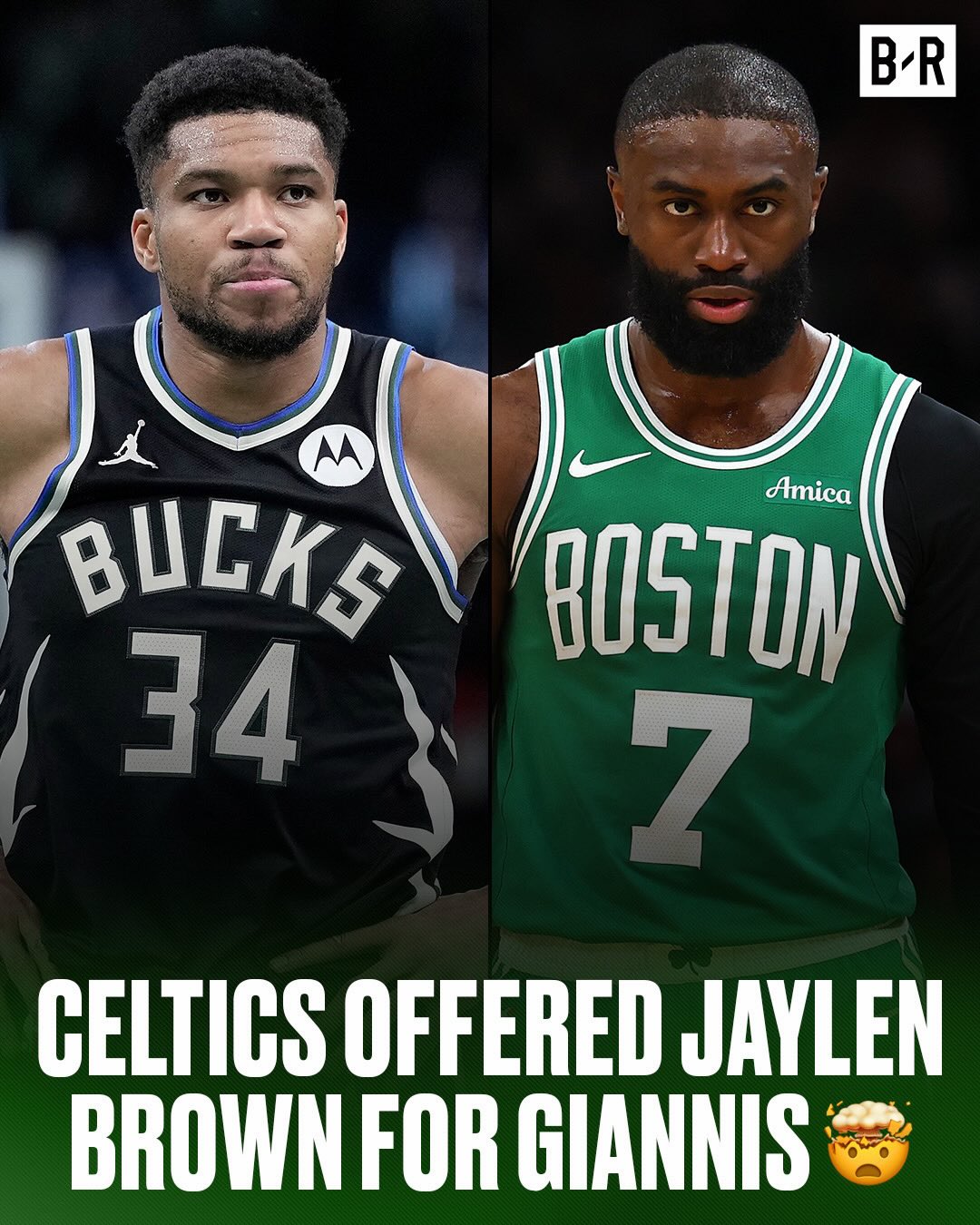 Celtics reportedly offered the Bucks a package that would include Jaylen Brown and two first-round picks for Giannis, per @shams 😳

IMAGINE 🤯