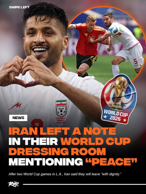 After playing their first two World Cup matches in Los Angeles, Iran left a handwritten note in their dressing room thanking the city for its hospitality and calling for peace, respect, and friendship among all nations‼️🙏

“We came to Los Angeles with pride, competed with honour, and leave with dignity.”

Iran leaves LA unbeaten after two draws (2-2, 0-0), holding firm through both group games. They stay alive in the tournament and head into their final match needing a result to keep knockout hopes intact.