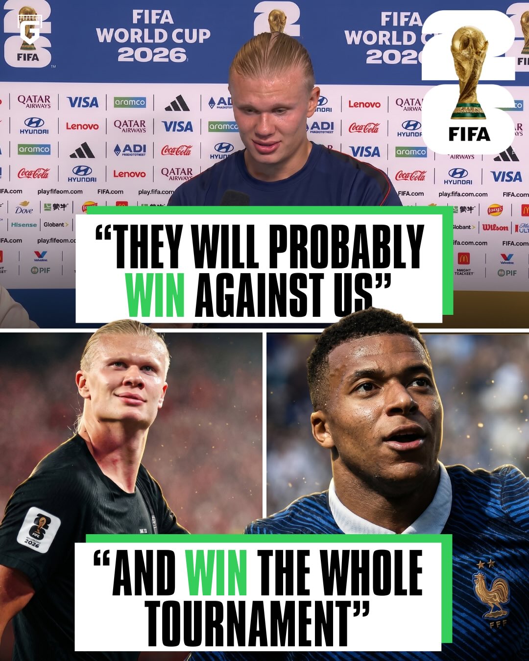 Erling Haaland had a funny response when asked about playing France in their Final group match... 😅

🗣️: “I couldn’t care too much about that game; they’ll probably win against us and probably will win the whole tournament.”

Pep has taught him too many mind tricks 😭🧠