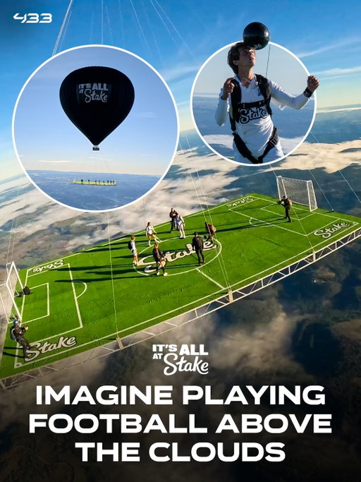 Imagine playing ⚽️ about 10,000 feet in the air 😳 Well @stake made that happen with their insane hot air balloon stunt. Would you dare to play a match on such altitude? 🫵