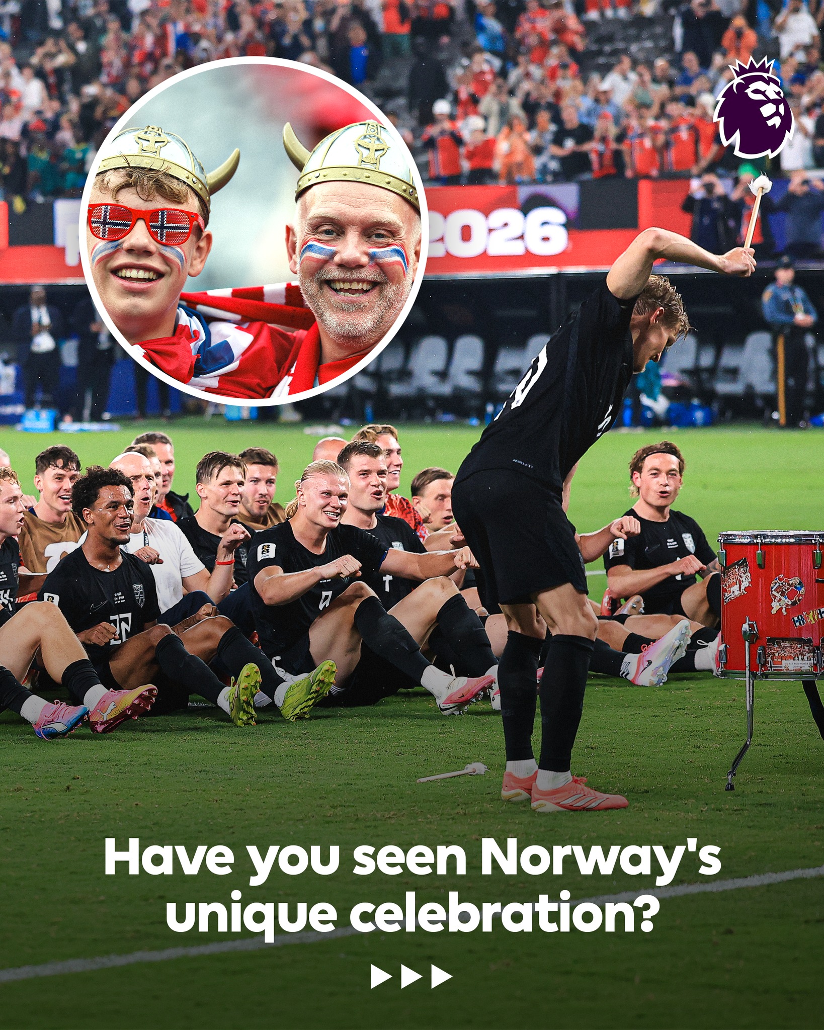 Norway have reached the World Cup's knockout stages, which means we will see a lot more of their incredible celebration! 🇳🇴🙌

Their squad features seven Premier League players, including Arsenal captain Martin Odegaard and Golden Boot holder Erling Haaland