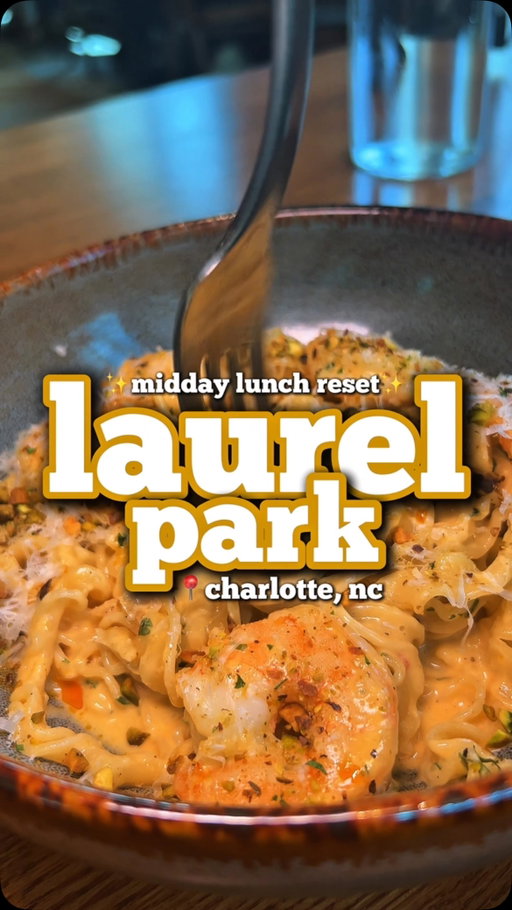LAUREL PARK – This is your friendly reminder that elevated casual dining can be a midday lunch reset. Located in Charlotte’s South Park neighborhood, this restaurant has five components to help make the lunch hour one of relaxation: hearty comfort dishes, tantalizing sips, a covered patio for those needing fresh air, a calm atmosphere for indoor dining, and excellent service.

📍4201 Congress St. Ste. 190, Charlotte, NC
▪️Hours: Lunch: (M-F) 11:30AM - 2:30PM, Dinner: (Sun-Sat) 5PM – 10PM, Brunch: (Weekends) 10:30AM- 3PM
▪️The restaurant is located behind/ attached to the Rotunda building. There is parking in front of the restaurant and in the parking garage.
 
✨Highly Recommended
💜Miss Black Foodie Fave
 
💜 Lavender Lemon Drop Martini – Tito’s, Cointreau, house lavender syrup, lemon – the lavender taste overshadows all others, so this martini is perfect for lavender lovers like me.
 
▪️SPIRIT FREE
💜 Elevated Apple – Pink Lady Apple Kombucha, rosemary-honey syrup, apple juice – perfect amount of sweetness.

✨ Deviled Eggs - applewood smoked bacon, chives – The deviled eggs without any of the added components are traditional deviled eggs. It is imperative that you eat the deviled eggs with the sliced pickle and pickled red onions as it elevates the flavor profile from traditional to TADOW.

✨ Korean Fried Chicken - Korean buttermilk fried chicken, local lettuce, pickled carrot & daikon, Chef’s family sauce, gochujang aioli, house made brioche – This sandwich wasn’t heavy on the spice as it leaned towards the sweeter side. Since I’m not either, it was a winner on my tongue.
    
💜 Mafaldine-  grilled shrimp, Calabrian cream, pistachio gremolata – this dish shines in so many areas. Plentiful portion, generous amount of large shrimp, while the pistachios provide added crunch and the nutty flavor enhances the dish’s savoriness. This dish is one of the best I’ve tasted this year and will be my go-to on future visits.

💜 Lime Blueberry Entremet - white chocolate crunch, almond cake,  blueberry jam, lime crème mousseline – I loved all components of this dessert, but the saltiness in the crust i