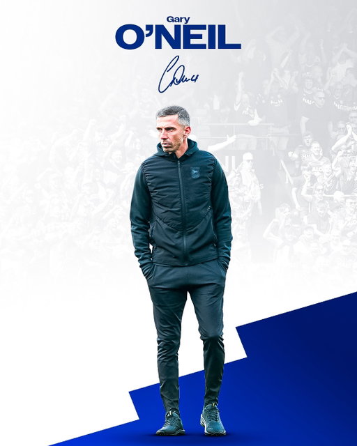 Gary O'Neil is the new Manager of Ipswich Town Football Club. 🔵⚪️