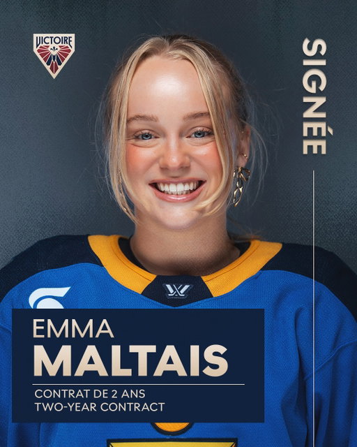 MALTAIS DÉBARQUE À MONTRÉAL!

La Victoire de Montréal s’entend avec l’attaquante Emma Maltais pour un contrat standard de deux ans.

MALTAIS IS NOW A MONTRÉAL VICTOIRE!

The Montréal Victoire have signed forward Emma Maltais to a two-year Standard Player Agreement.