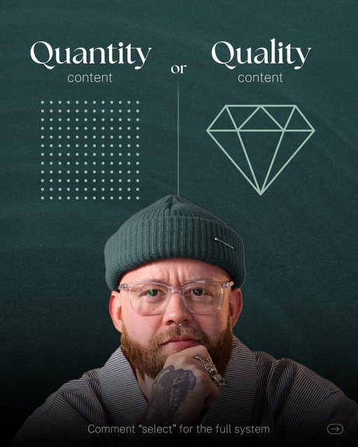 You don’t determine what content you make is “high quality.” Your audience does.

We teach the full system inside Ralston Select. Comment “Select” and I’ll send you the details 👊