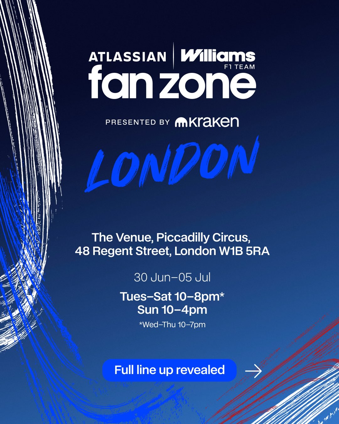 Alex and JV up on stage in the capital 🇬🇧

Revealing our London Fan Zone appearances and timings ahead of the British Grand Prix. Link in bio for full details 🔗

🤝 Presented by @krakenfx