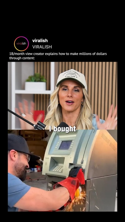 How I made $250,000 from breaking open 4 ATM machines… 

But the money didn’t come from the ATMs…

It came from the attention we got from how we designed the video…

If you want to learn how we design such videos

Follow me and comment STD

and I’ll send you my playbook on how to come up with viral ideas