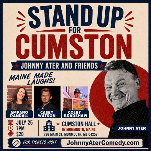 See you on July 25th at Cumston Hall in Monmouth, Maine. Ticket link in my bio or visit my website! #standupcomedy #mainecomedy