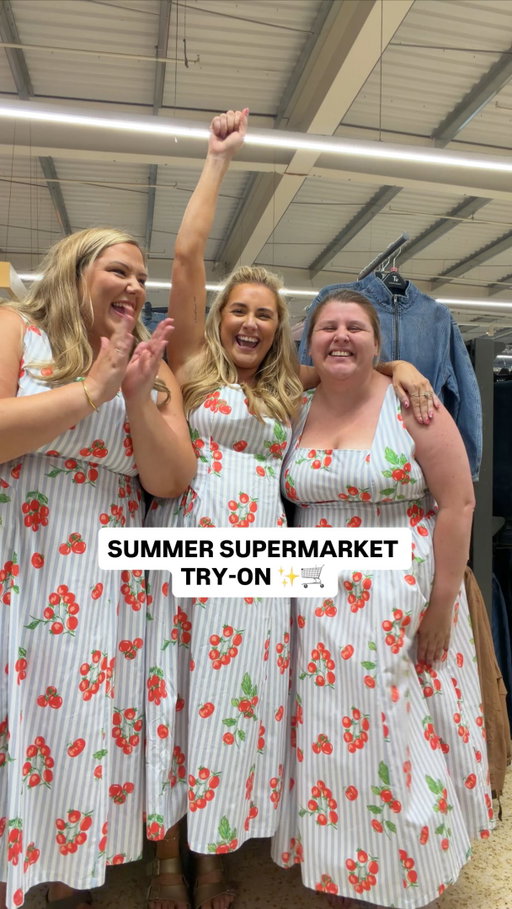 Well this supermarket try-on was an absolute ROLLERCOASTER 😂😭

Laura got told by some random lady she looked better on telly (RUDE), Lottie gave her a 15 minute lecture on kindness….and then, just as we were giving up all hope on humanity, we bumped into the beautiful Leila who brightened up our day!! How good did she look in the tomato dress? 🤩🍅

Gotta say we LOVED trying these pieces on and were just so happy to see @tuclothing stocking up to a size 26 in store. Bravo 👏 

Let us know your faves from today. Oh and we’ve linked everything in our stories 😘