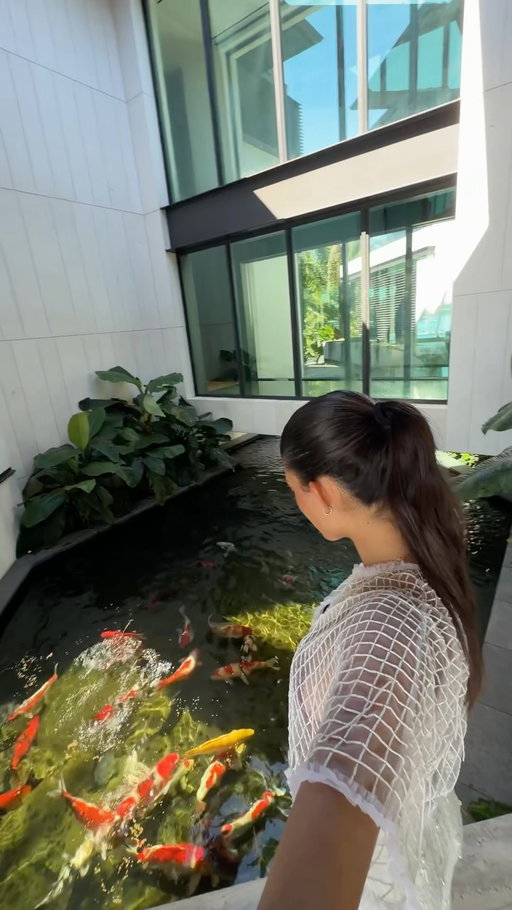 Feeding the koi is so peaceful