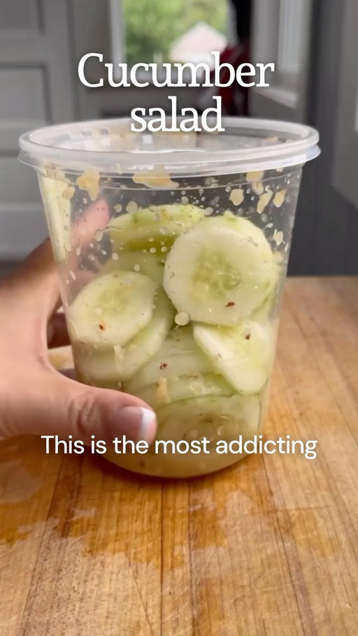 Addicting Cucumber Salad!

The perfect cucumber side dish or snack for the summer! I need you to make this. It’s simple with layers of flavor and my newest hyperfixation 😅

RECIPE:
1 large (or 2 small) cucumbers, peeled & sliced
1/2 teaspoon salt
1 teaspoon MSG (optional but amazing)
2 teaspoons rice wine vinegar
2 teaspoons honey
1 teaspoon sesame oil
1 tablespoon minced garlic
1/2 teaspoon chili flakes

Throw everything together and shake or stir well to combine. That’s it! 🙌🏼 You can keep this in your fridge and make it ahead of time or enjoy it right away. Spending less than 3 minutes on the perfect crispy fresh snack? Yesssss!! 😍 Thank you @jacobedinger for this gem ♥️ if you’re on WW, the whole recipe is 4 WW points.

Let me know if you make it and if you have a favorite cucumber salad recipe let us know! We’d love to try it!