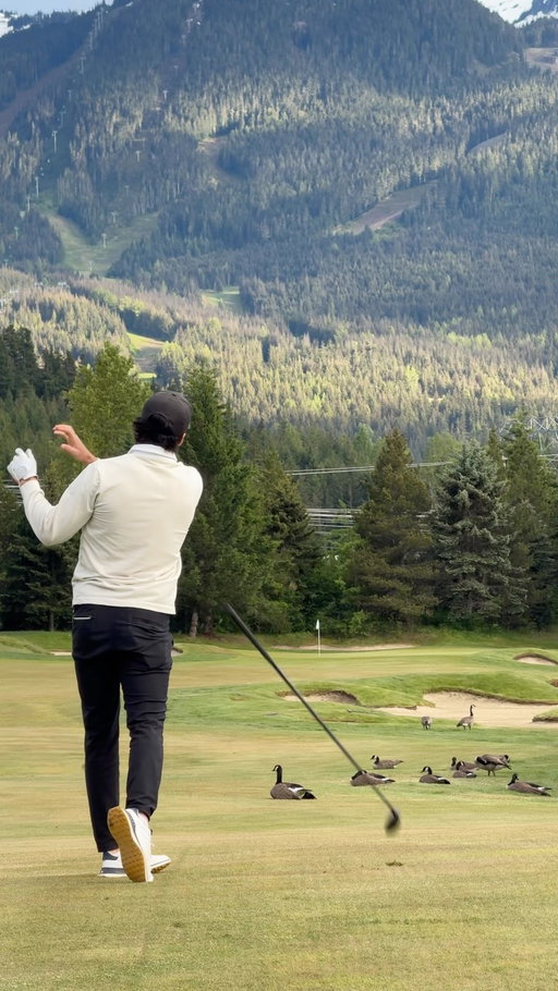 You gotta wait for the green to clear because if you don’t.. you’re going to hit it so pure and fly it on the green. If you wait, you know you’re going to hit the worst golf shot imaginable.. #golf