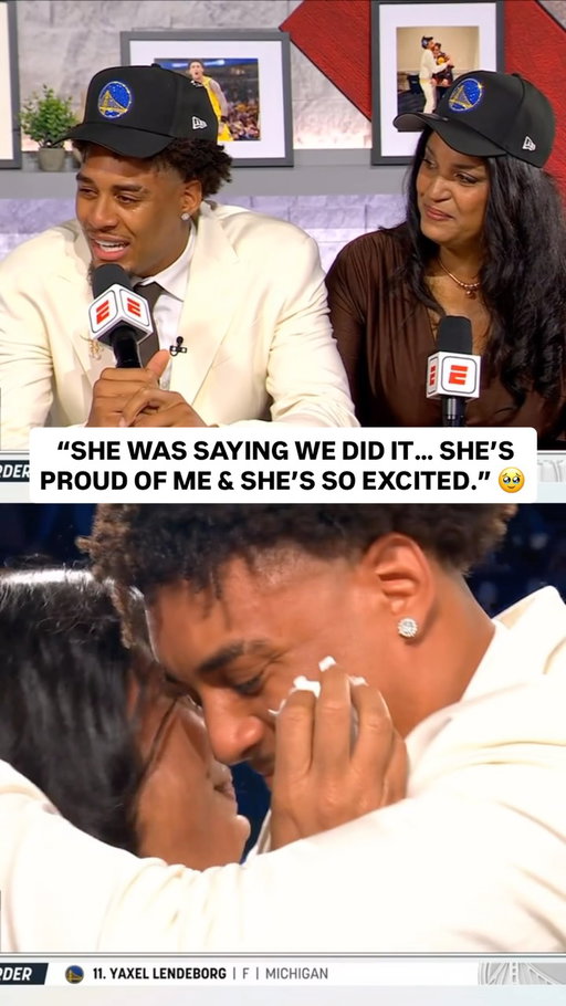 @yaxellendeborg talks about his emotional hug with his mother after being selected 11th overall by the @warriors in the 2026 NBA Draft! 🥹