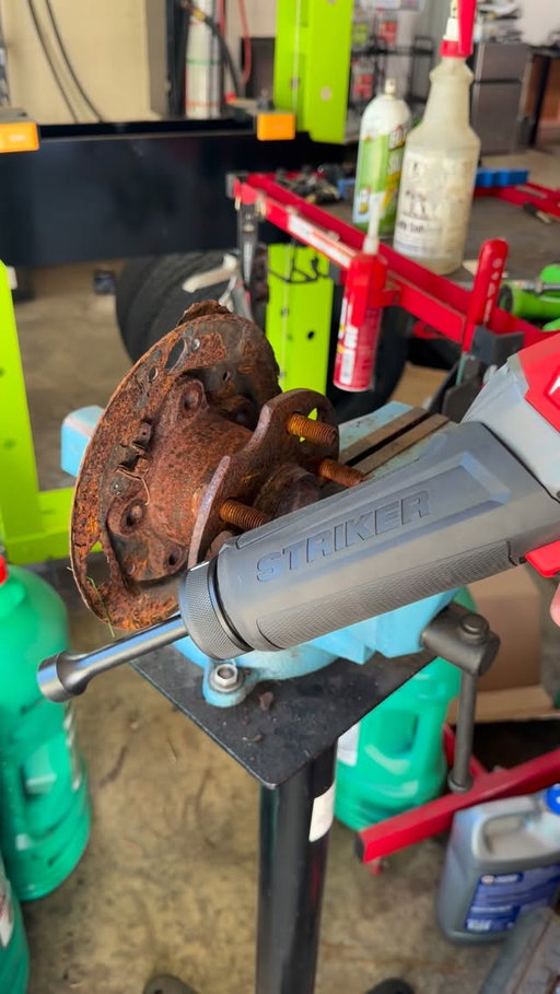 Super impressed with the @milwaukeetool striker hammer so far. Obviously these are just smaller tests. So many people want this test and that test. The reality is we can just wish a job and it magically pop up in the shop. The even more unfortunate reality is usually when we get new tools and want to use it there’s this weird anomaly where we won’t see one for months now that we have the tool 🤣 but so far it has the power I was hoping. Obviously it’s not going to be as strong as the big boys but that’s not the point. If it can do at least 80% of what my air hammers can do I’m going be happy with it. It’s the VERY FIRST of its kind and people keep missing that very important factor. I’ll be continuing to use it and abuse it to give you all my honest opinions of what works and what doesn’t and where improvements may be able to be made.