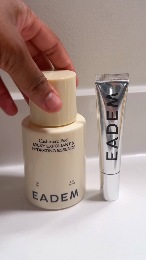 your esthetician friend has been telling you this for years! stop using witch hazel and switch to something that actually supports your skin barrier. 

@eadem.co (http://eadem.co/) Cashmere Peel gently exfoliates while hydrating with rice water and colloidal oatmeal. 

& their Le Chouchou lip balm in Butter Mochi is the cherry ontop 🍒 

both at @sephora #eadempartner