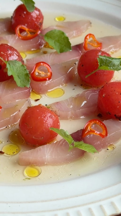🐟🍅🌱MACKEREL CRUDO + TOMATOES🌱🍅🐟