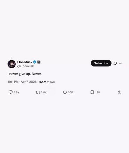 Never give up