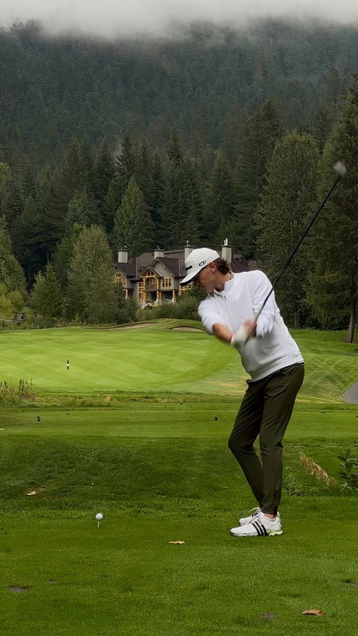 Some of my favourite tee shots around the beautiful @fairmontwhistlr 🌲🪻 #golf