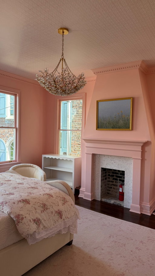 Let’s take a look upstairs at our client’s daughter’s bright pink, hyperfeminine DREAM ROOM in our South of Broad renovation and furnishings project 🎀💌💞🩰
