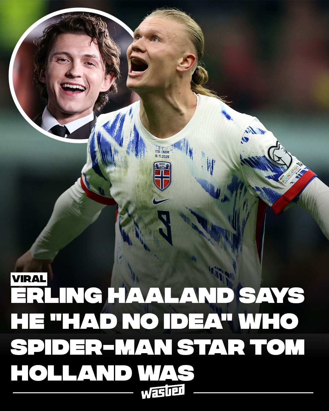 Erling Haaland has gone viral after admitting he received a DM from Tom Holland inviting him to dinner, and simply ignored it because he had no idea who the actor was. The Manchester City and Norway striker made the confession on the Norwegian interview show A-laget, where he didn't even recognize Holland's name at first, until a voice off-camera shouted "Tom Holland, Spider-Man!"

Once it clicked, Haaland recounted the whole thing, a little sheepishly. "This is a bit embarrassing, to be completely honest," he said. "We were in Monaco at the Formula 1, and then I got a message. I don't watch movies much, so I have no idea who people are. There was one asking if we could go out for dinner, but I'd never seen him, so I didn't bother to answer. I didn't want to answer an unknown person."

The offhand remark delighted fans, who marveled that one of the planet's most famous footballers had left one of its biggest movie stars on read purely out of obliviousness. To his credit, Haaland seems to feel a bit guilty, adding, "I think I'll have to send him a message now." Whether a Haaland-Holland dinner ever happens remains to be seen.

Sources: Yahoo Sports, Tribuna, HITC.

🎤: A-laget / NRK TV