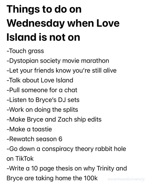 Wednesdays are the new Monday thanks to @loveislandusa