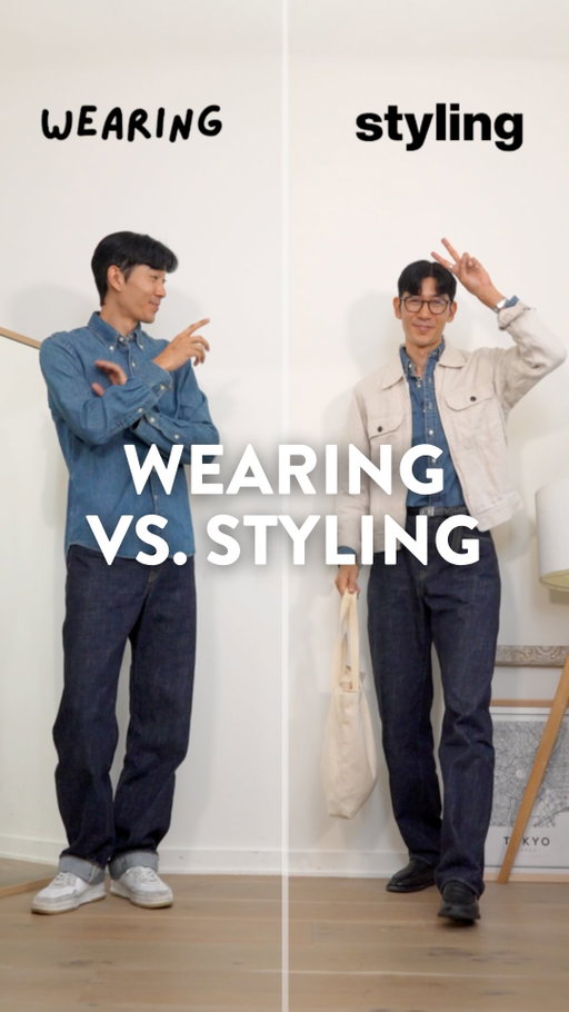 Wearing vs Styling: Denim 🧵

Are we swinging back towards slimmer cuts? 

I’ve been wearing wider, more relaxed fits for the past few years, but every now and then I’ll come across a pair of slimmer or bootcut jeans that just feels right. 

Honestly, they make me feel a little more confident and a bit more polished when I wear them. 
—
Shirt: @ralphlauren | @poloralphlauren
Denim: @omotodenim_japan
Belt: @taigatakahashi
Shoes: @suitsupply
Jacket: @bananarepublic
Watch: @seikowatchusa
Fragrance: @creedfragrance

#mensfashion #sidebyside #denim #denimoutfit #ralphlauren