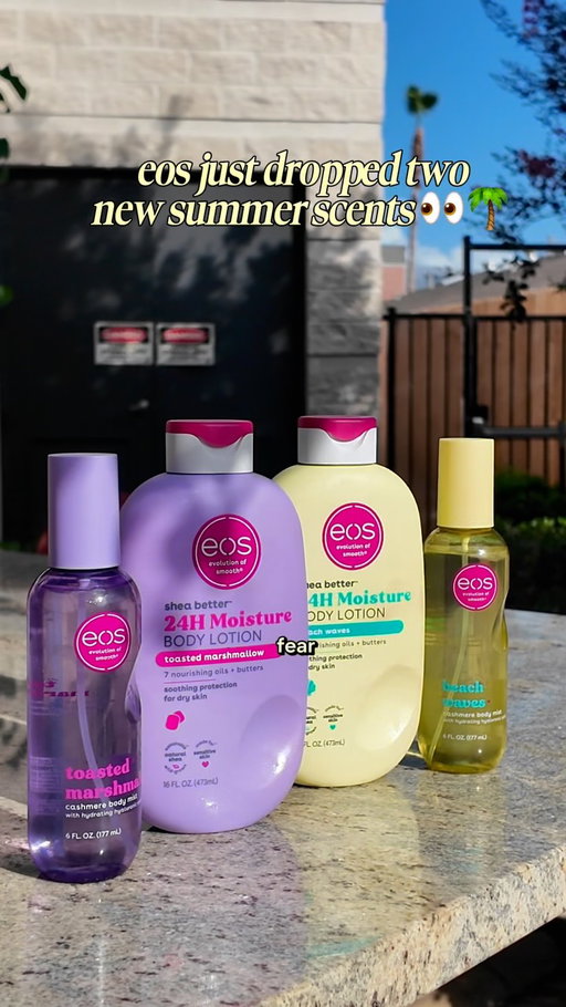 #eospartner Summer scents have entered the chat 🌴✨ @eosproducts just dropped Beach Waves and Toasted Marshmallow, and I’m officially obsessed.

Beach Waves gives tropical getaway energy with pineapple punch and salted coconut, while Toasted Marshmallow brings all the warm, sweet summer night vibes.

I’ll be wearing both all season long. Which one would you choose? 💛
 #SummerScents #BodyCareEssentials #eosbeachwaves #eostoastedmarshmallow