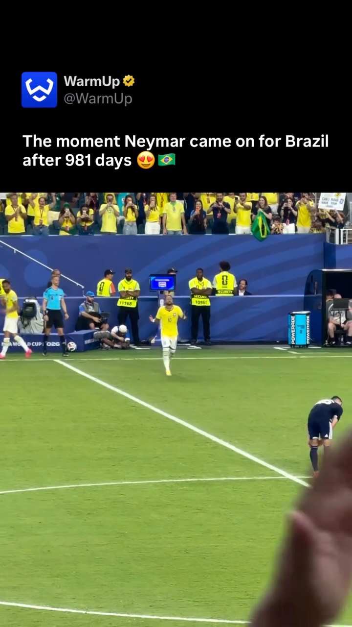 🥹

Neymar officially marked his highly anticipated international return for Brazil during their 2026 FIFA World Cup Group C fixture against Scotland on June 25, 2026. Coming off the bench as a late substitute, the star forward played 15 minutes on the pitch, recording one shot as he continues working his way back to full match sharpness. Brazil comfortably dominated the encounter, securing a comprehensive 3-0 victory over the Scots. Vinícius Júnior starred with a brilliant first-half brace, scoring in the 7th and 45th minutes, while Matheus Cunha sealed the win with a goal in the 60th minute. Neymar’s brief cameo provided a massive tactical boost for the Seleção as they pursue the global title.

(Via @alfardy.ig )