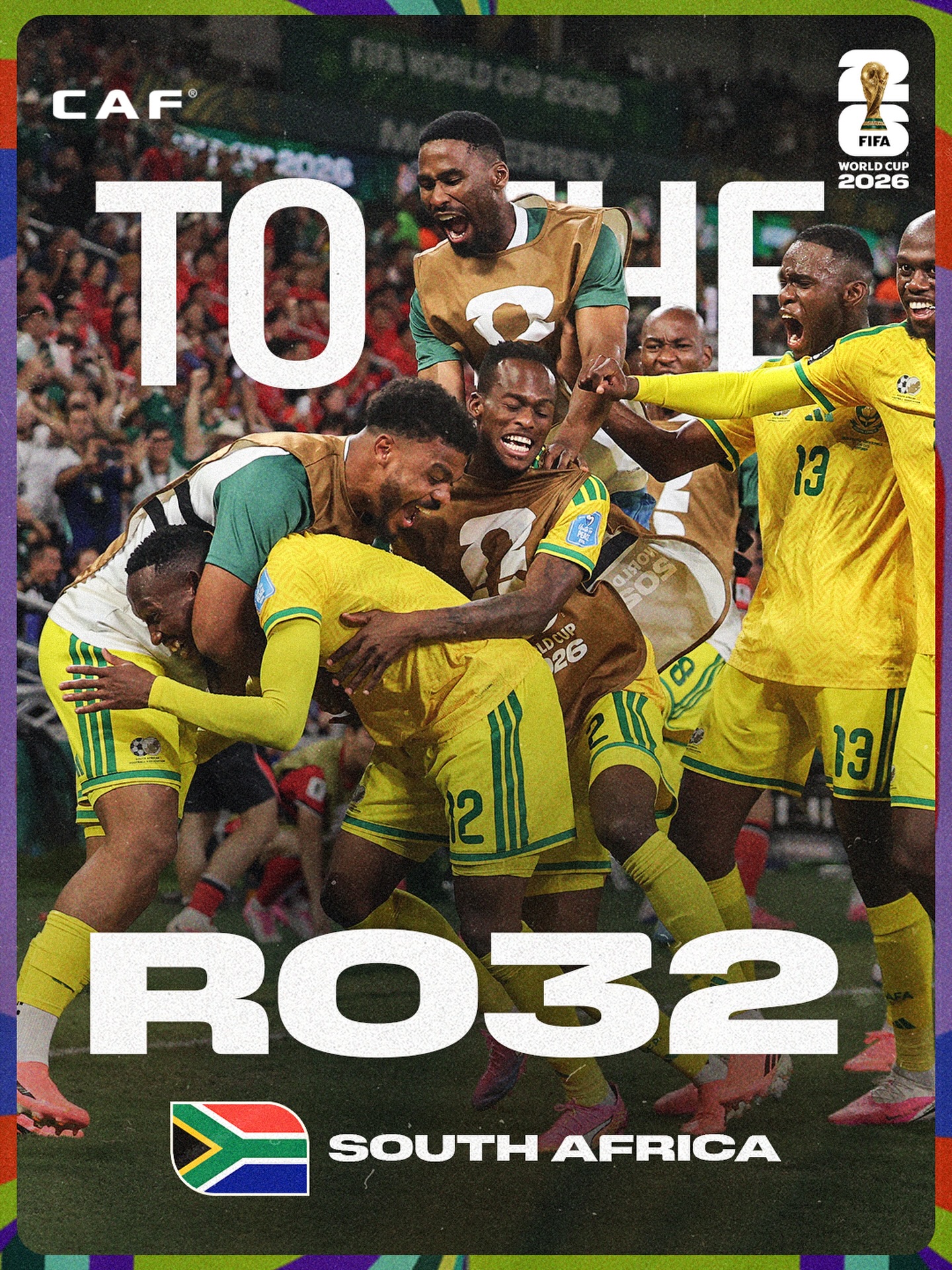 Round of 32, here comes South Africa. 🇿🇦

Africa marches on in the #FIFAWorldCup. ✊🌍