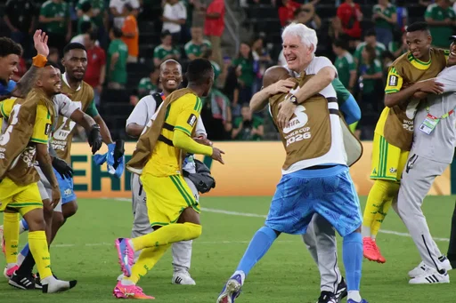 Celebrations ring loud after we made history in Monterrey by qualifying for the Round of 32! A big thanks to our supporters who braved the cold to wake up at 3am to watch us do the impossible. No DNA just RSA!! 🔥🇿🇦⚽️

#BafanaPride 
#BafanaBafana
