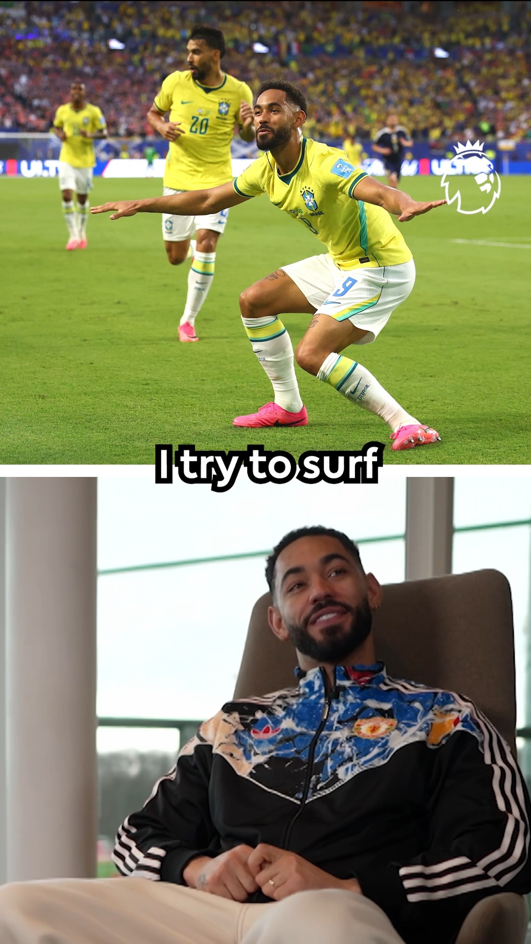 The story behind Matheus Cunha's iconic surfing celebration! 🏄‍♂️

We've seen it at the World Cup, with the @manutd forward finding the net three times during the group stage!