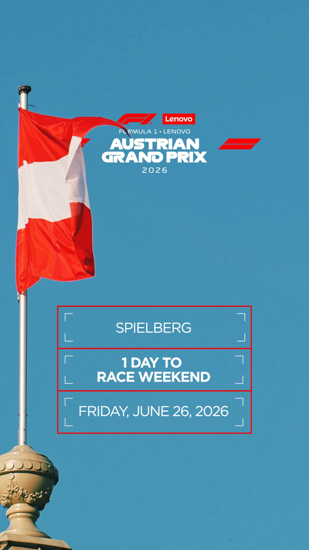 24 hours to go. 🇦🇹

The wait is almost over.

Race weekend starts tomorrow at the @F1 Lenovo Austrian Grand Prix 2026.

Who are you backing this weekend?

#LenovoF1 #AustrianGP