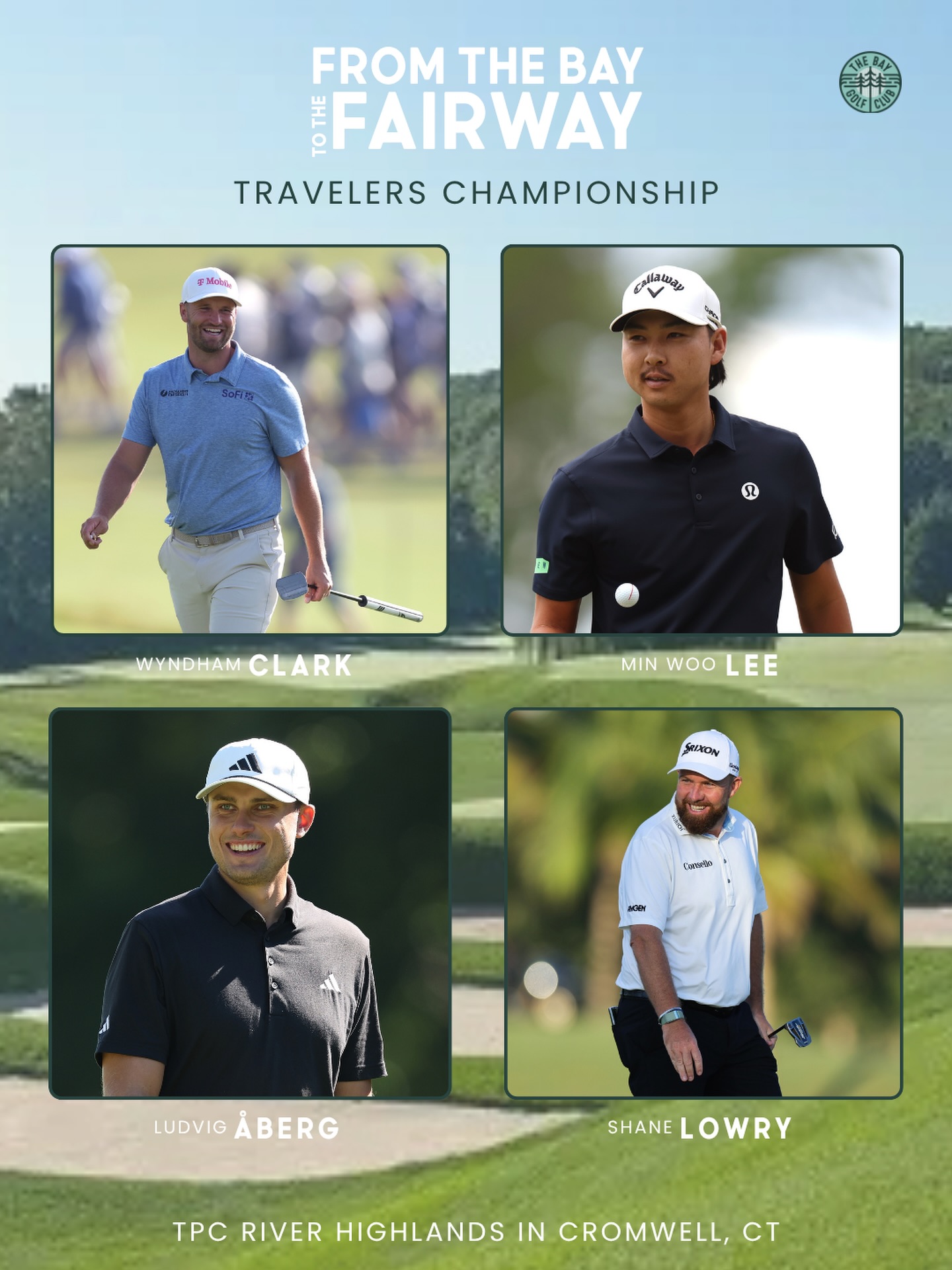 Connecticut, you’re up.

Good luck @luddeaberg @wyndhamclark @minwoo27lee and @shanelowrygolf as they tee off at the Travelers Championship this weekend.

Let’s get after it!