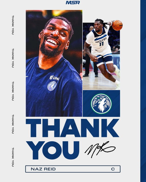 The best two words in Timberwolves basketball history...Naz Reid.

THANK YOU, Naz, for all you did for the Wolves. 😢