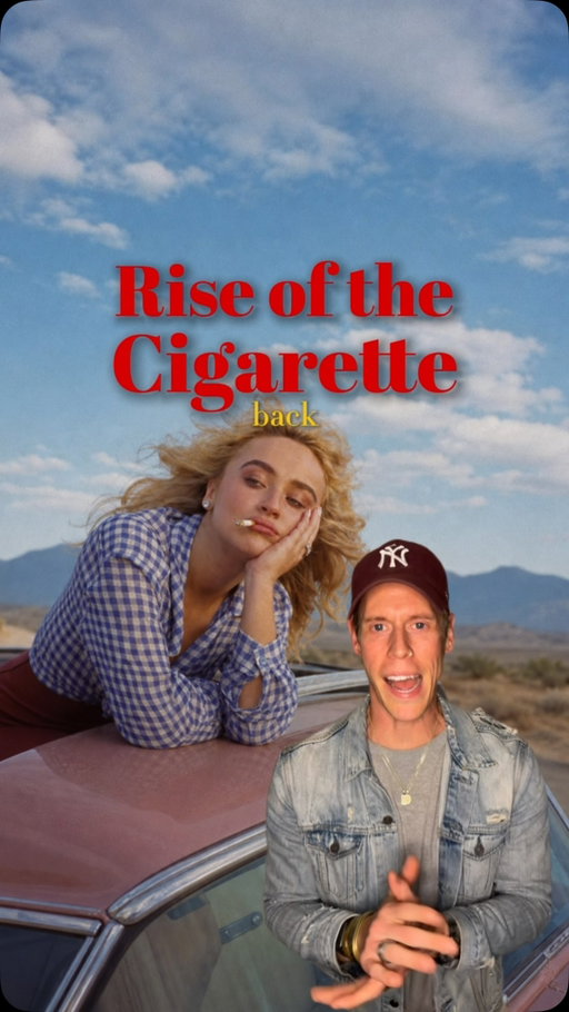 Are we smoking again? Cigarettes are back in the cultural zeitgeist, and honestly it’s a sign America is healing. In a wellness boom where we optimize everything from Whoop scores to no-seed-oil salads, people are quietly opting out for a minute.

Call it the overoptimization backlash. Turns out the Blue Zones are full of people ripping darts while they live to 100, so a cigarette becomes permission to be unoptimized. Grounding, a little dangerous, dare I say chic.

To be clear, we’re not becoming smokers, smoking’s down. It’s a sexy prop, a moment of connection on a night out. A little luxury. So are we healing? Drop your take.
