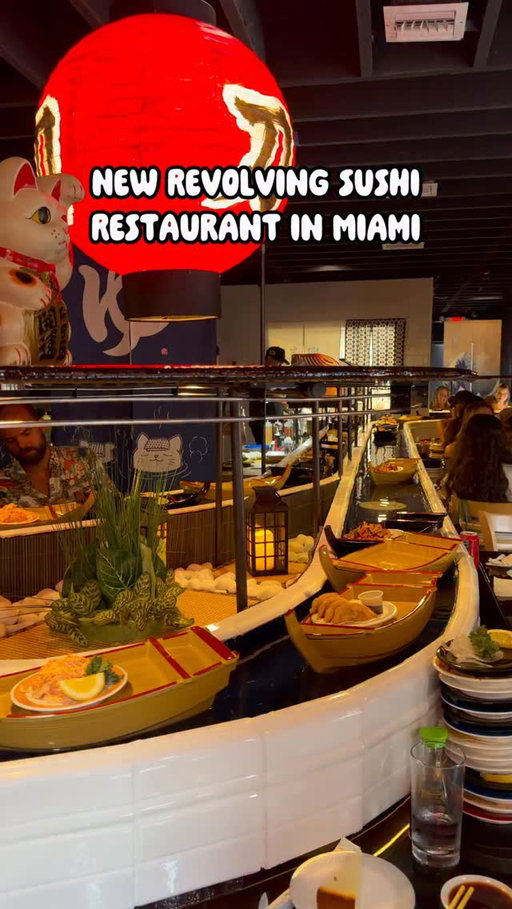 Katana Sushi has officially opened a new location on Coral Way 🍣🥳

The popular revolving sushi restaurant is celebrating its grand opening this Saturday, June 27. The new space seats over 35 guests around its signature floating sushi river, where boats carry sushi, noodles, gyoza, and other Japanese favorites right to your table!

While the new location is bigger, I’d still recommend arriving early. Katana doesn’t take reservations, and plenty of Miami sushi lovers have been waiting for this spot to open 👀

#iviethefoodie #katanasushi #sushimiami #revolvingsushi