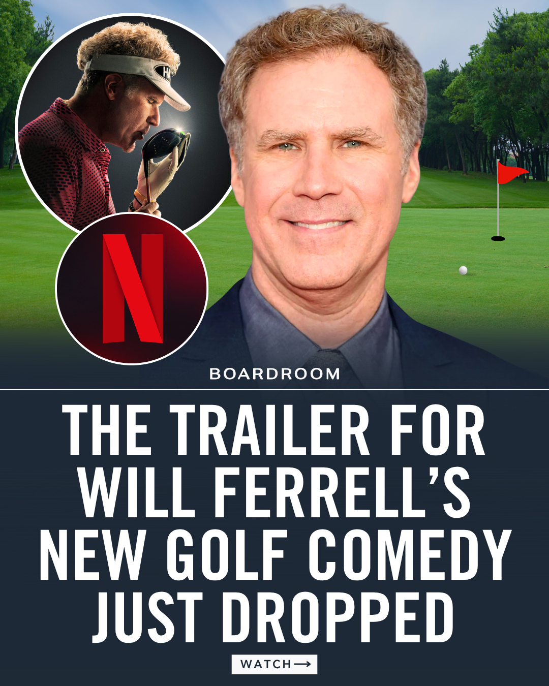 Netflix has released the first trailer for 'The Hawk,' a new comedy series starring Will Ferrell as Lonnie Hawkins, a former world No. 1 golfer chasing one last major to complete the career Grand Slam.⁠
⁠
Ferrell is joined by Molly Shannon, Jimmy Tatro, Fortune Feimster, and Luke Wilson, with the PGA TOUR serving as a partner on the series.⁠
⁠
‘The Hawk’ premieres July 16.⁠
⁠
(🎥: @netflix)