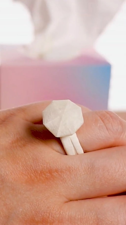 #ad this wedding season, there are no shiny things, only tissue rings. See how I used origami to make this timeless symbol of love out of @kleenex tissues and read below on how to be one of the 13 people to win! 

 

To enter for a chance to win one of 13 tissue rings: 

- Like this post
- Tag someone you love or with a love story that means a lot to you. Could be you, your parents, your friends, or maybe even an English and Gym teacher in your life
-Include #KleenexTissueRingsGiveaway
 

No purchase necessary. US only, age of majority+. Ends 7/9/26. Tissue Rings prize = $25. ARV of all 13 prizes: $325. Void where prohibited. Rules at https://bit.ly/KCPromotions Void where prohibited. Rules at https://bit.ly/KCPromotionsSponsor: Kimberly-Clark Corporation, Neenah, WI.