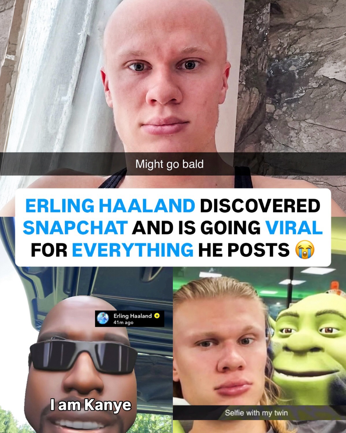 Erling Haaland really posted with the Ye Snapchat filter during the World Cup 😭