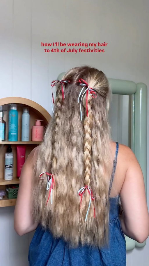 🎇 4th of July hairstyles >>> 

•
•
•
Braided hairstyles, Pinterest hairstyle, Pinterest hair, fun hairstyles, heatless hairstyles, hairstyle trends, wavy hairstyles, natural hairstyles, curly hairstyles, half up half down hairstyles, half up half down, cute hairstyles, bow hairstyles, 2026 hair trends, summer hairstyles, summer hair #4thofjulyhair #halfuphalfdownhairstyles #braidedhairstyle #bowhairstyle #wavyhairstyles