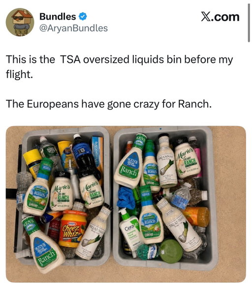 Guess they needed something to wash all that ranch off🙈