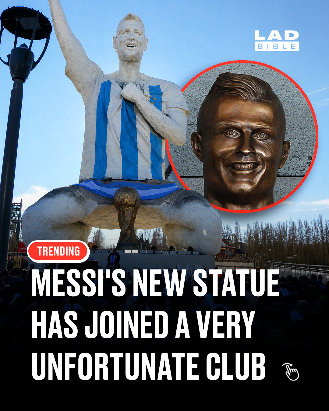 It's tradition at this point 😅⁠
⁠
Lionel Messi's new statue has got everyone talking... and it's not the first celebrity tribute to leave fans scratching their heads. ⁠
⁠
From Cristiano Ronaldo's infamous airport bust to Mohamed Salah and more, swipe through to see some of the most memorable celebrity statues that didn't quite hit the mark. ⁠
⁠
#Messi #Football #LADbible