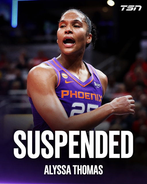 Alyssa Thomas has been suspended for one game after making contact with the throat area of Caitlin Clark during last night’s game between the Mercury and Fever.