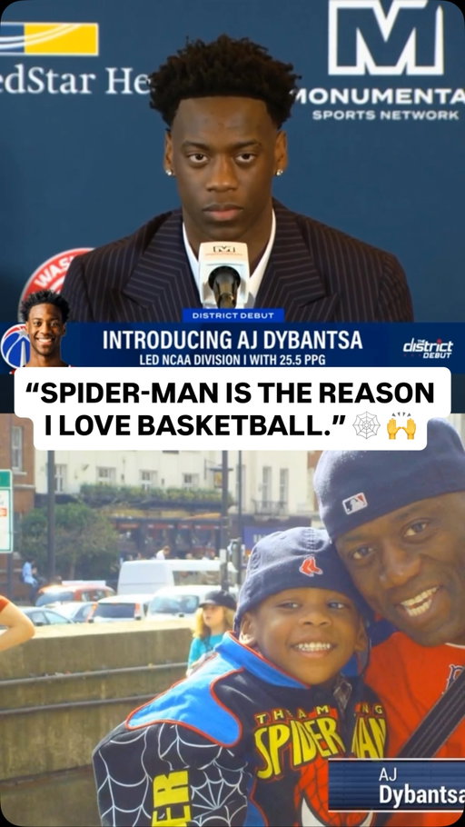 @aj.dybantsa speaks on his fond memories as a kid getting buckets with his Spider-Man basketball hoop 😂