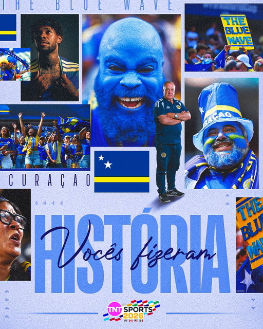MISSÃO CUMPRIDA! 🇨🇼🥹 Um país de 185 mil habitantes que encantou o mundo em sua primeira participação em Copas do Mundo na história. Quem não vibrou com aquele gol de empate contra a Alemanha na estreia? Quem não sorriu com o primeiro ponto conquistado em um empate heroico diante do Equador? Quem não se emocionou com o choro do técnico Dick Advocaat que, aos 78 anos, segue realizando sonhos? E a trajetória de Eloy Room, goleiro e ídolo de todo um país?

Curaçao se despede da Copa do Mundo hoje, mas venceu. Participou, pontuou e, acima de tudo, foi orgulho para seu povo. Brazil ta brasa bo, Kòrsou! 🇧🇷🤝🇨🇼 #TNTSports2026