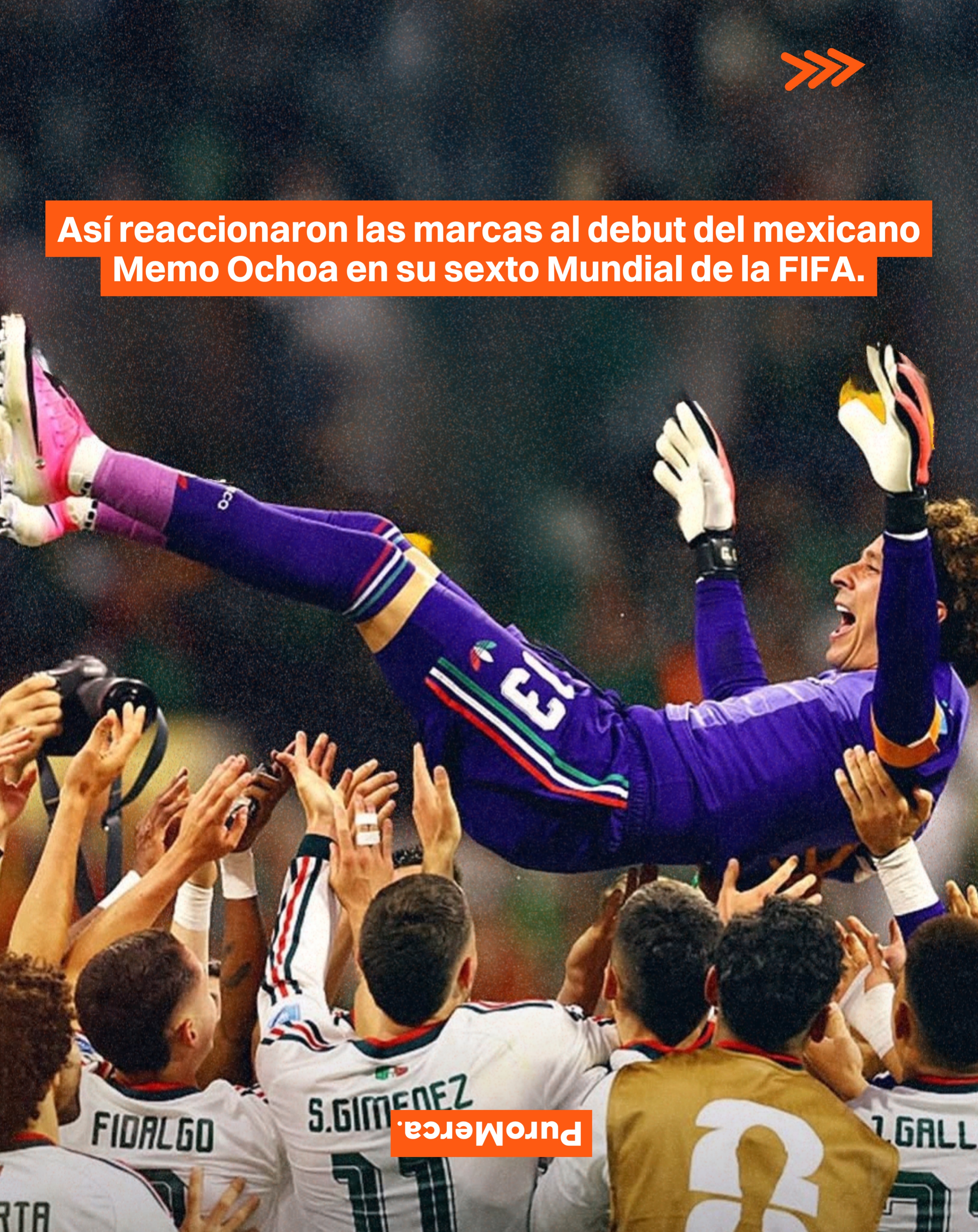 El debut de Memo Ochoa en su sexta Copa del Mundo no pasó desapercibido para las marcas… 🧤👁️

Con su convocatoria al Mundial 2026, el portero mexicano llegó a seis Copas del Mundo y entró al grupo del parche FIFA Legacy junto a figuras como Lionel Messi y Cristiano Ronaldo. Un momento histórico que rápidamente empezó a moverse también fuera de la cancha. ⚽️

Marcas como Nike apostaron por destacar la constancia y permanencia de Memo a lo largo de los años, mientras Michelob Ultra llevó la conversación hacia un territorio más ligado al fútbol y al estilo de vida. 🏆🍺

También marcas como Duolingo, Bachoco, Corona, Panini y más se sumaron con contenidos entre homenaje y comedia para celebrar este momento del portero mexicano y conectar con la conversación. 🔥🦉

¿Qué te parece cómo las marcas celebraron el sexto Mundial de Memo Ochoa? 👀

#PuroMerca 🧡