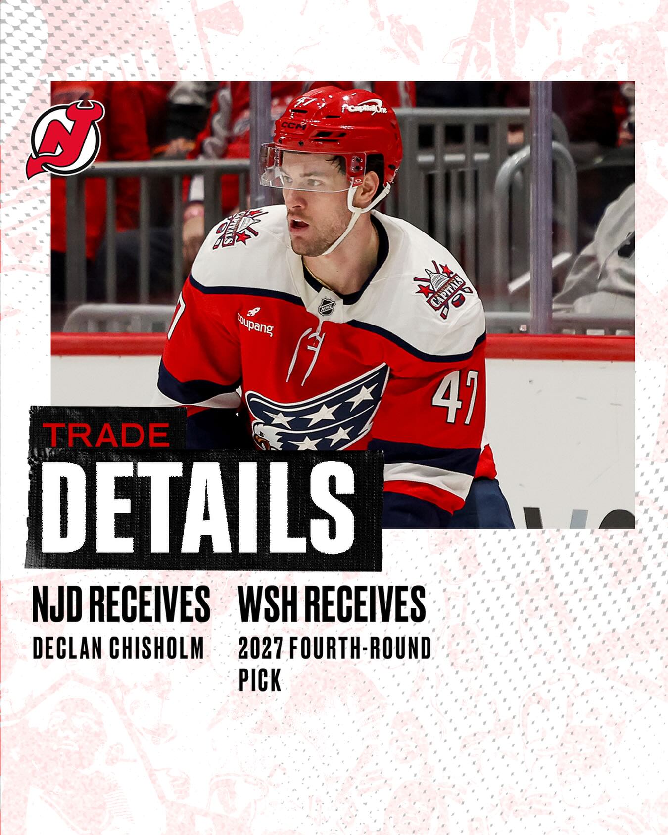 🚨 TRADE ALERT 🚨

We’ve acquired Declan Chisholm from the Washington Capitals in exchange for our fourth-round pick in the 2027 NHL Draft.