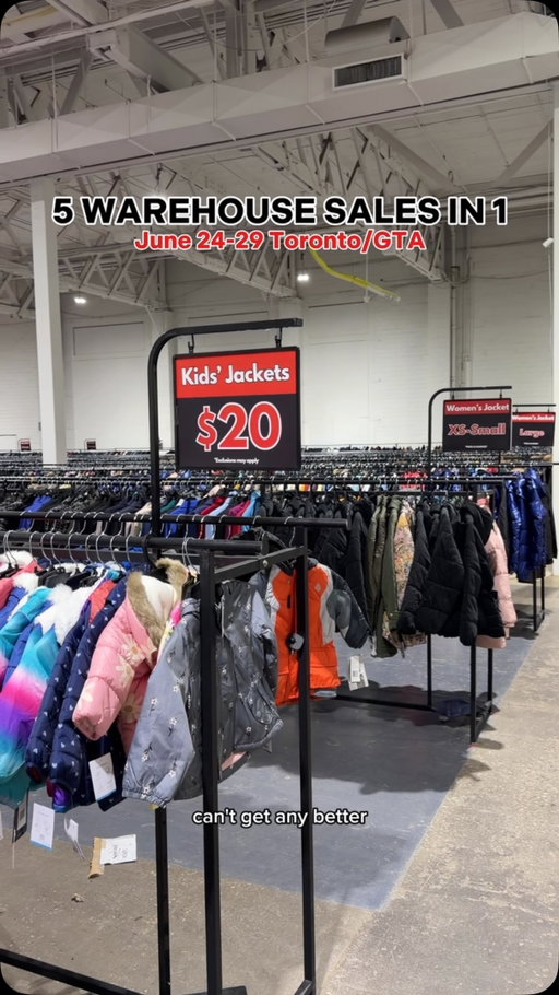 📍LOCATION: The International Centre – Hall 6 (6900 Airport Rd, Mississauga)

5 Warehouse Sales in 1 Place are back for 6 days only! Shop branded shoes, designer dresses, jackets, clothing, the Revlon Warehouse Sale, and so much more—all under one roof. 🤩

🗓️ DATES: Open TODAY until June 29
⏰ HOURS: 10AM–9PM
🚆 GO STATION: Malton GO Station (35 minutes from Union Station)
💳 PAYMENT OPTIONS: Credit, Debit & Cash Accepted
🚗 FREE Entry & FREE Parking

👉 Come see why thousands of shoppers don’t want to miss Liquidation Expo!

#liquidationexpo #toronto #mississaugaevents #warehousesale #shoppingdeals