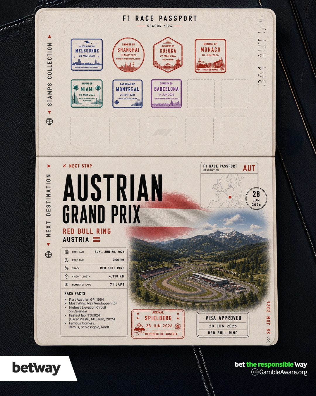 Who will be victorious in the searing Austrian heat? 🔥

🇮🇹 Kimi Antonelli - 7/4
🇬🇧 George Russell - 5/2
🇬🇧 Lewis Hamilton - 7/2

Prices subject to change | 18+ | Be Gamble Aware