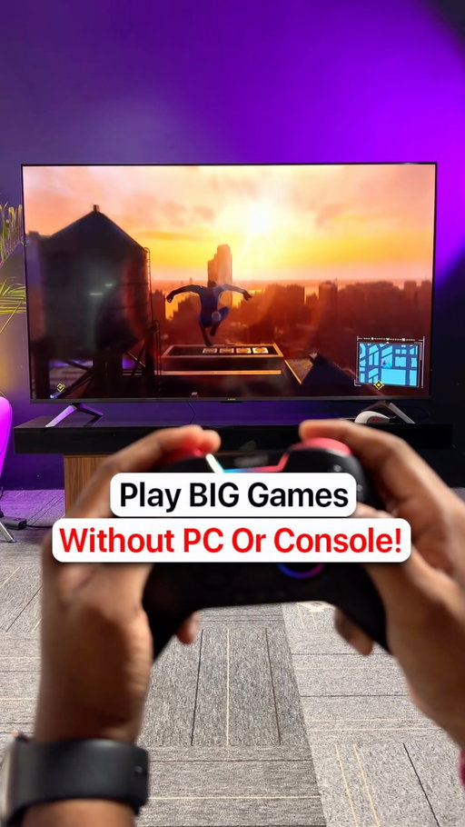 The easiest way to play BIG games without a PC or a PS5! 🎮
.
.
In this video, we’re talking about this controller, that lets you play Games on your TV, your phone, or your laptop, even without a Console or a gaming PC!

All you have to do is scan the access card, pair the controller, and start playing right away! You get more than 100 games ready to play, and the games are pretty fun too. And you can even play with your friends. The best part is that you can even link your Steam library directly to it, and all your favourite games appear right inside the library.

All the games are running on AMD Radeon RX 7900 XTX GPUs, so the game launches are super quick, and you can obviously save your game midway and continue later.

We played some games like RDR 2, Cyberpunk, Black Myth Wukong, and the experience was pretty good. We were getting 50-60FPS and the latency at 20ms was negligible.

The controller is well built too. It has tactile mechanical buttons, RGB lighting, a quick device switch button, and some really good haptics!

The console is called ONMO+ and it’s excellent for people who love portability so that they can game on, anytime, anywhere. And for just 4999 on Flipkart, you get the controller and a 3 month subscription to all their games.